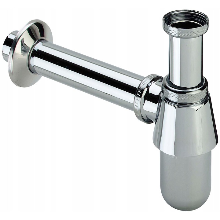 Sifon pentru lavoar cu sticla, Viega, 1 1/4", diametru iesire apa 41 mm, temperatura de functionare 0,6 l/s, culoare crom, material metalic
