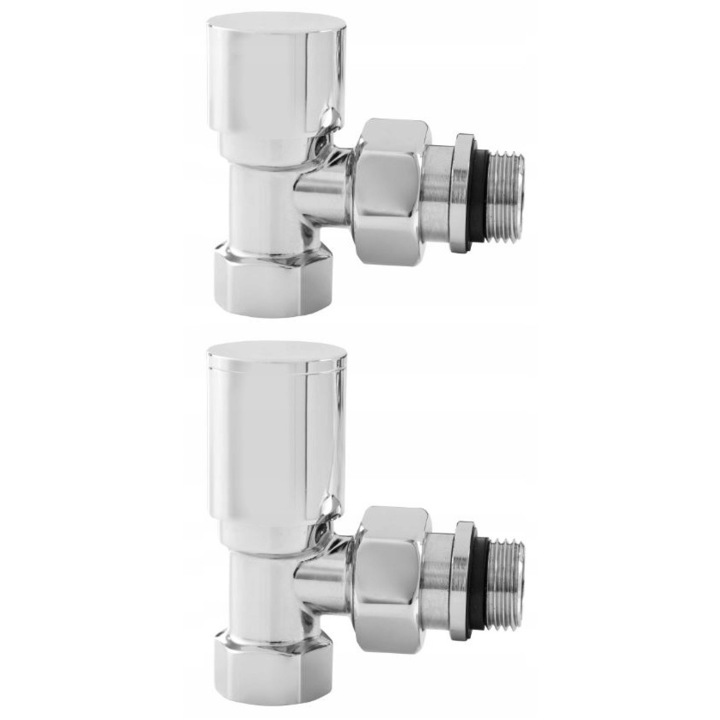 Set 2 supape de radiator, Diamond, Metal, Crom