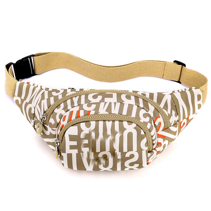 Sportos övtáska, vízálló, állítható pánttal, utazáshoz és tevékenységekhez, fekete