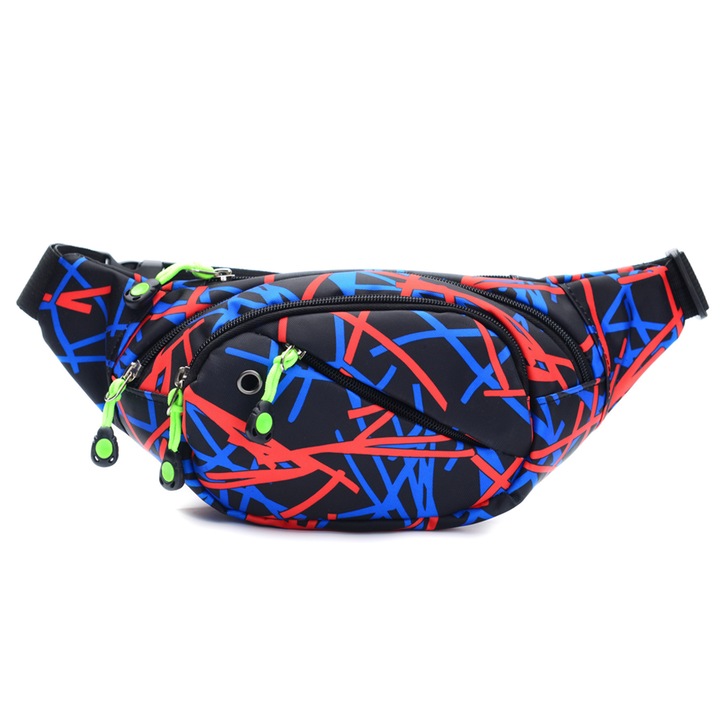 Multifunkcionális sporttáska állítható pánttal, 4 rekesszel, fekete