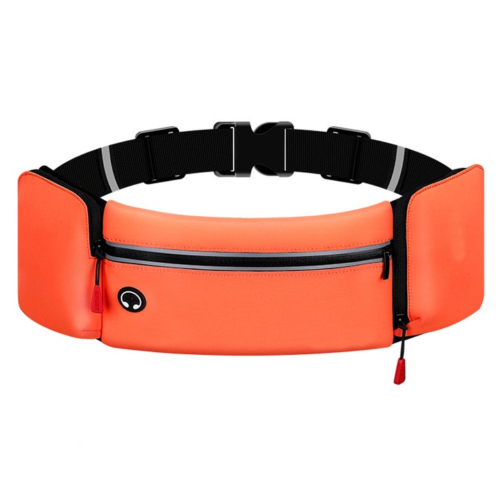 Sportos övtáska összecsukható kulacstartóval, állítható, futáshoz és sétához, 24-46 hüvelyk, fekete