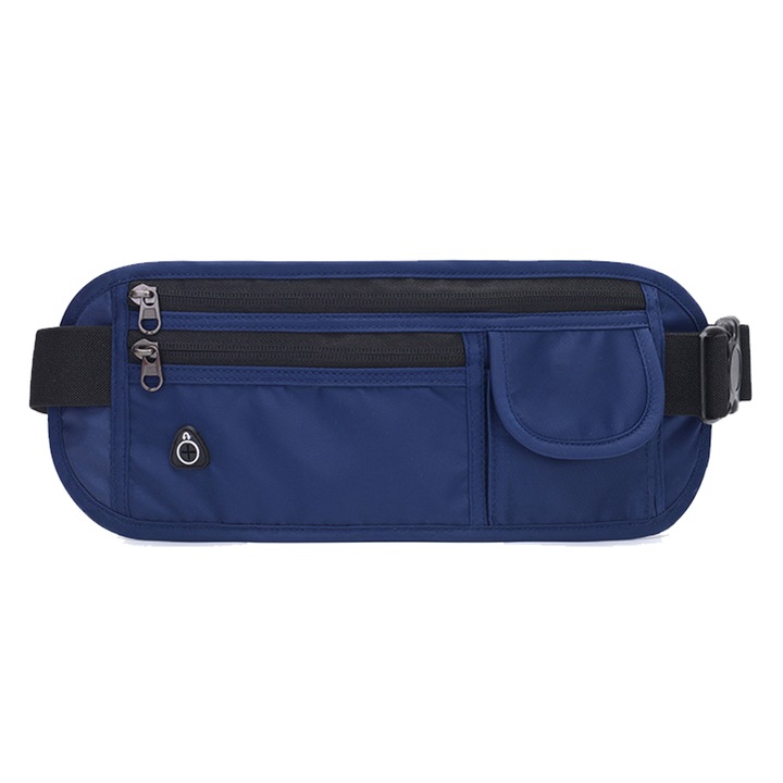 Vízálló sport övtáska futáshoz, 5 rekeszes, fekete