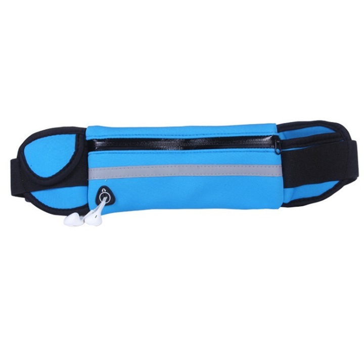 Sportos övtáska férfiaknak és nőknek, futáshoz és kerékpározáshoz, vízálló mobiltelefon táska, kék