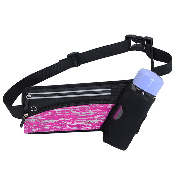 Futó övtáska kulacstartóval, fényvisszaverő, edzéshez, kerékpározáshoz, futáshoz