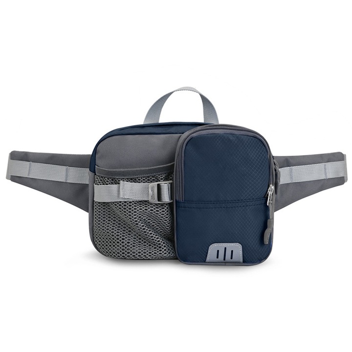 Sporttáska, kulacstartóval és fényvisszaverő szalaggal, nagy kapacitású, többszínű