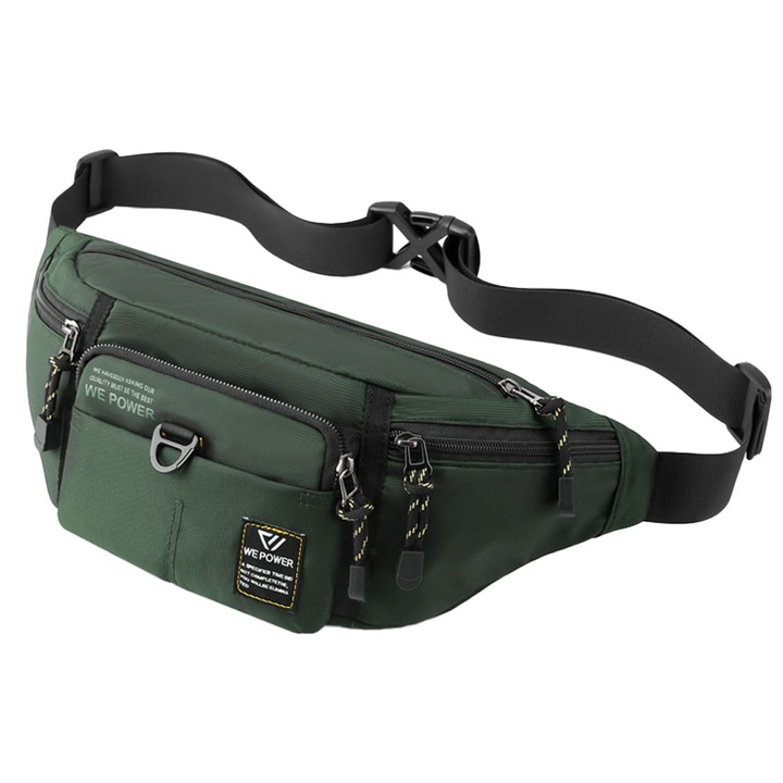 QttvbTna sporttáska, vízálló, khaki, 42x9x12cm