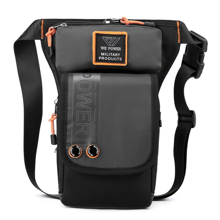 Lábtáska kerékpározáshoz, QttvbTna, Vízálló, Szürke, 23x16x7x31cm