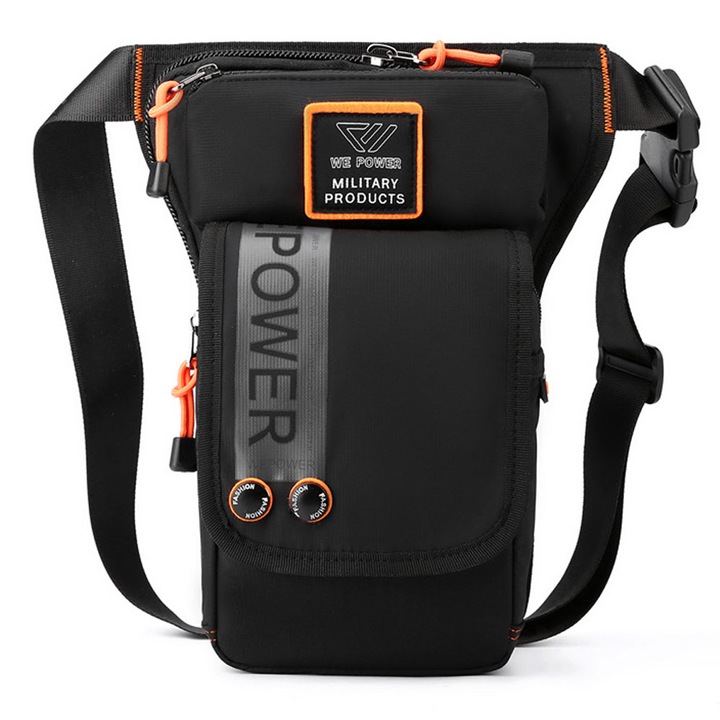 Kerékpáros táska, QttvbTna, Nylon, Vízálló, 23 x 16 x 7 x 31 cm, Fekete