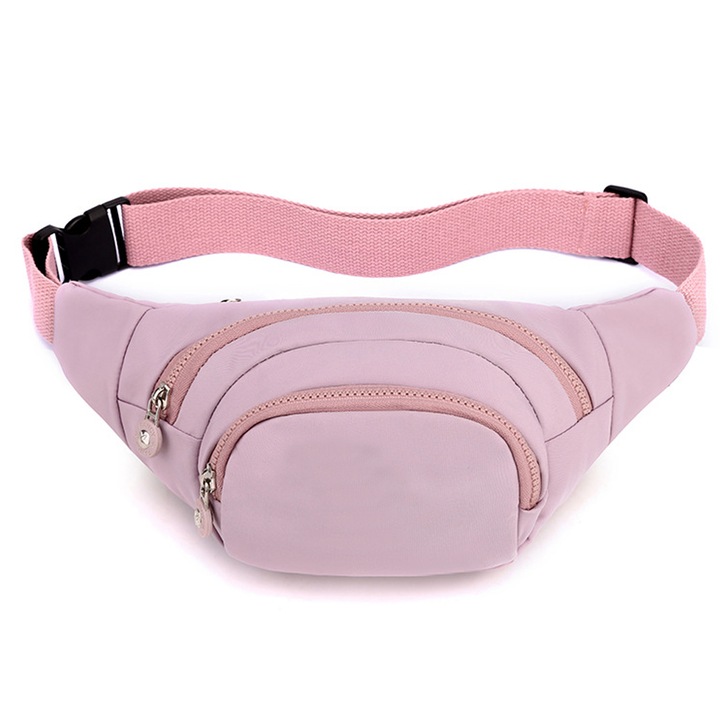 Sportos övtáska, vízálló, állítható pánttal, utazáshoz és tevékenységekhez, fekete