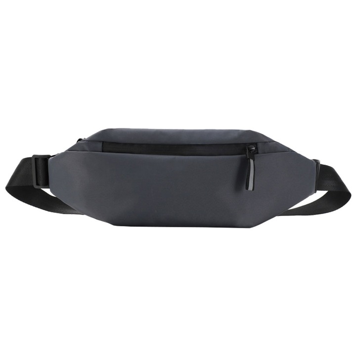 QttvbTna válltáska, poliészter, fekete és szürke, 37x14x7cm