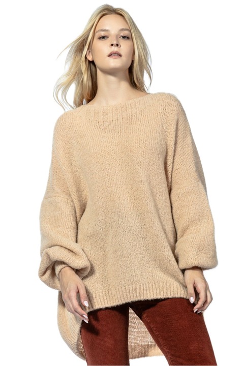 Fobya Női hosszú pulóver Andrekin karamella, Barna