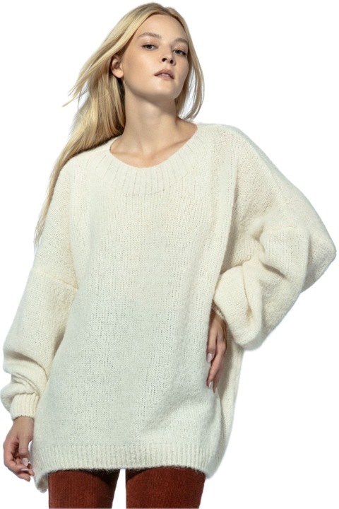 Fobya Női hosszú pulóver Andrekin ekrü, Fehér