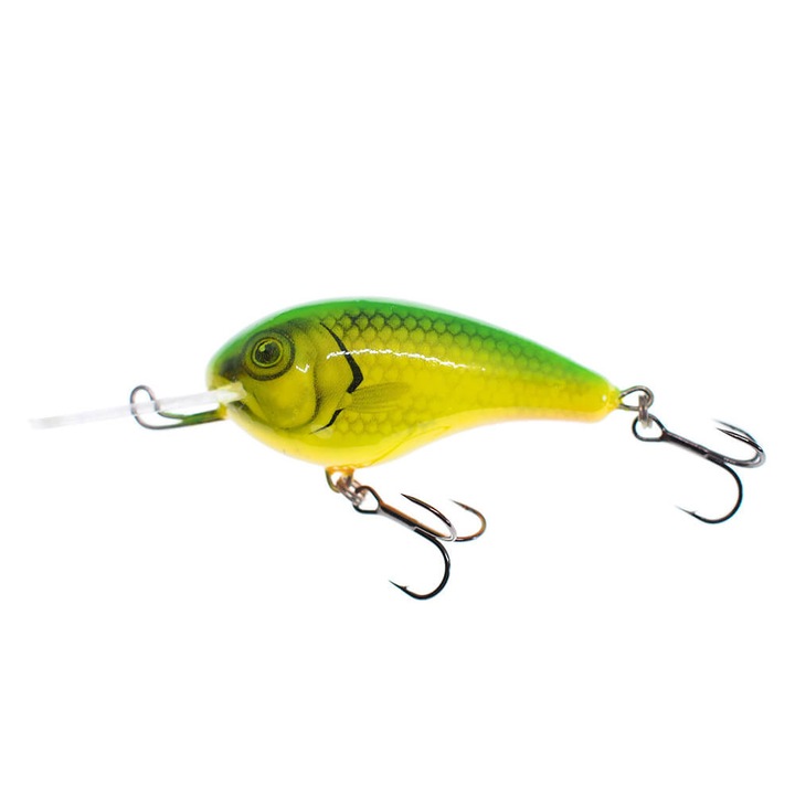 Vobler crankbait Wobbler Vidra Nautilus DR (Deep Runer) 6cm, 16gr, Floating, LG (Lime Green) pentru pescuitul la somn, stiuca sau salau