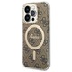 Husa de protectie Cover Guess 4G IML MagSafe pentru iPhone 15 Pro, Maro