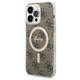 Husa de protectie Cover Guess 4G IML MagSafe pentru iPhone 15 Pro Max, Maro