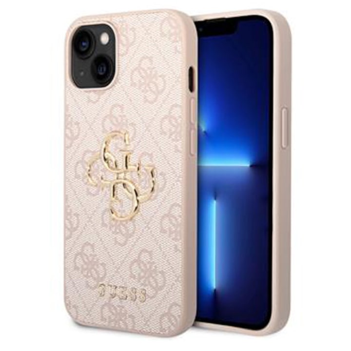Предпазен калъф Cover Guess PU 4G Metal Logo за iPhone 15, Pink