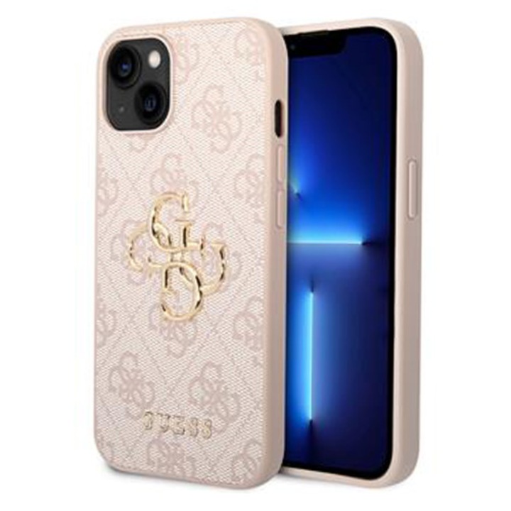 Предпазен калъф Cover Guess PU 4G Metal Logo за iPhone 15 Plus, Pink
