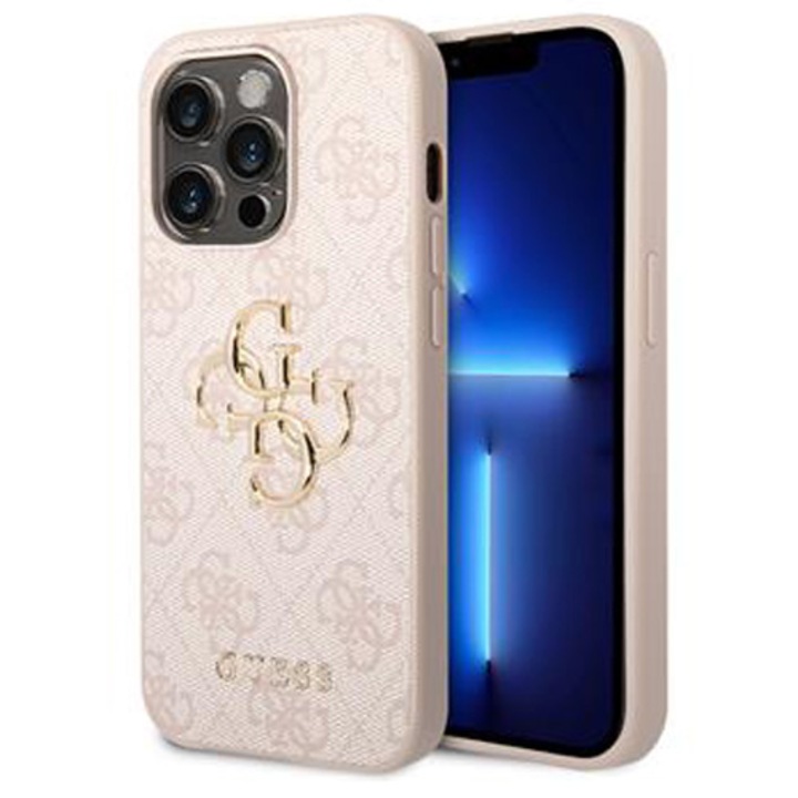 Предпазен калъф Cover Guess PU 4G Metal Logo за iPhone 15 Pro, Pink