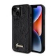 Husa de protectie Cover Guess Sequin Script Logo pentru iPhone 15, Negru