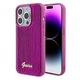 Husa de protectie Cover Guess Sequin Script Logo pentru iPhone 15, Magenta