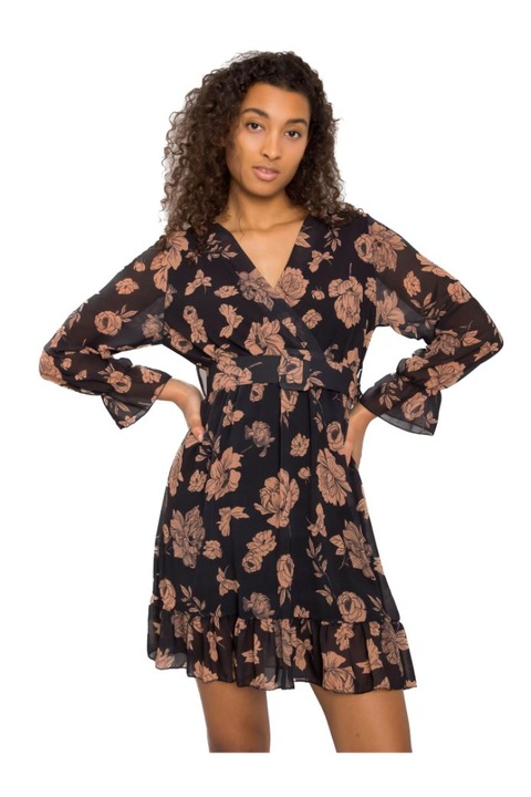 Italy moda Női mintás ruha Khalila camel, Barna, One Size