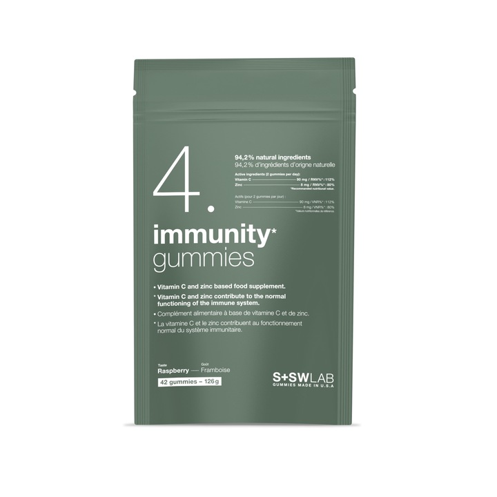 Jeleuri nutritive pentru imunitate S+SWLAB cu vitamina C si zinc, 42 gummies