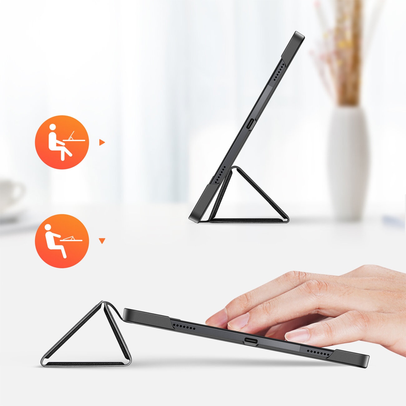 Husa DuxDucis Domo compatibila cu Lenovo Tab P12 12.7 inch Black