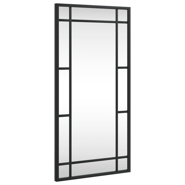 Стенно огледало vidaXL, черно, 30x60 см, правоъгълно, желязо, 2.2 Kg