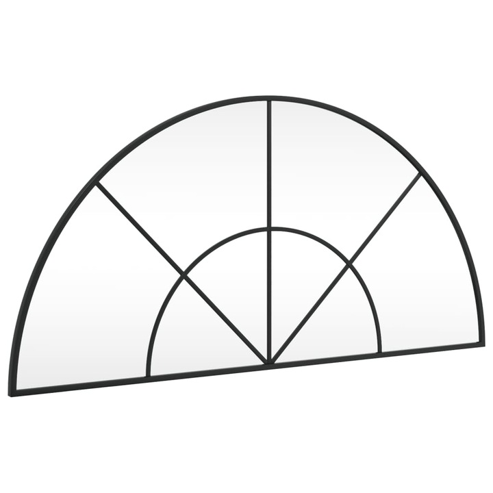 VidaXL fekete ívelt vas fali tükör 100 x 50 cm 358652