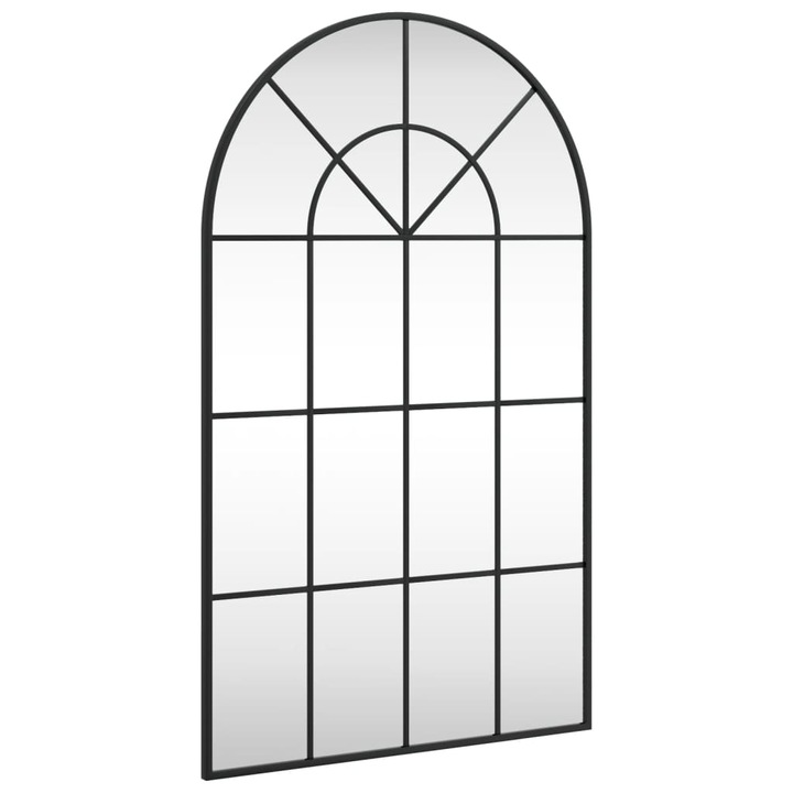 Стенно огледало vidaXL, черно, 60x100 см, арка, желязо, 5.55 Kg