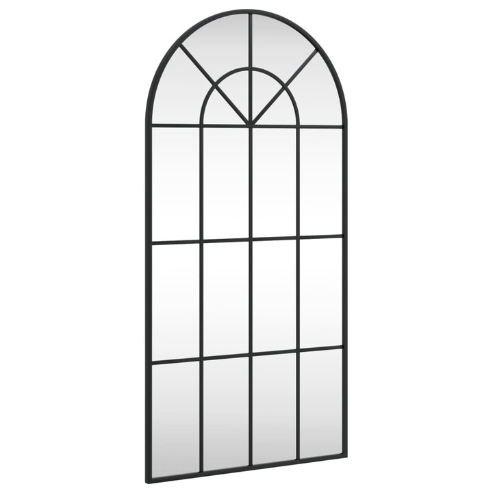 Стенно огледало vidaXL, черно, 50x100 см, арка, желязо, 4.9 Kg