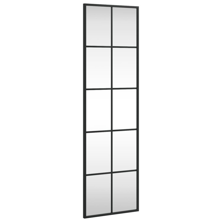 Стенно огледало vidaXL, черно, 30x100 см, правоъгълно, желязо, 3.45 Kg