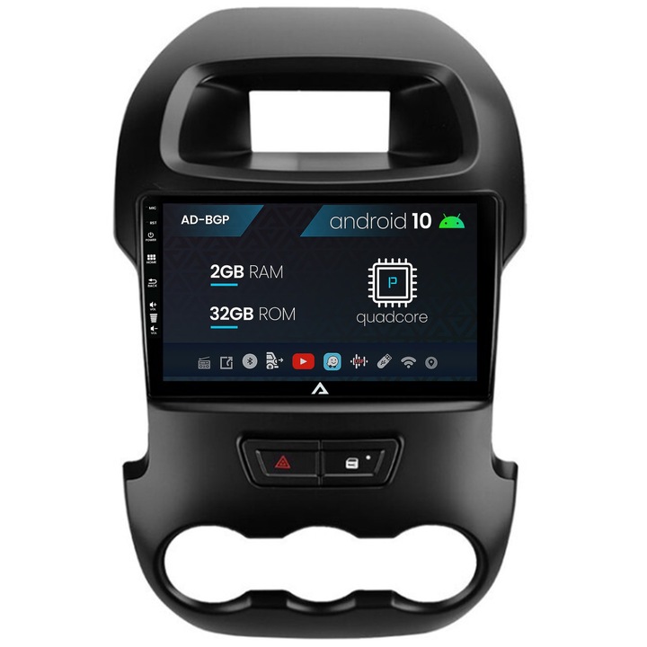Navigációs autodrop Ford Ranger (2011-2015), Android 10, P-Quadcore, 2GB RAM, 32GB ROM, 9 hüvelyk - AD-BGP9002, AD-BGRKIT135B