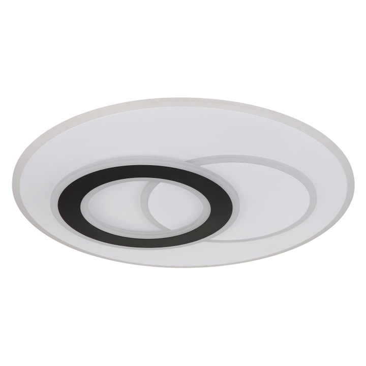 Plafoniera Globo Jacques, metal, alb/negru, LED CCT, telecomanda, 60W