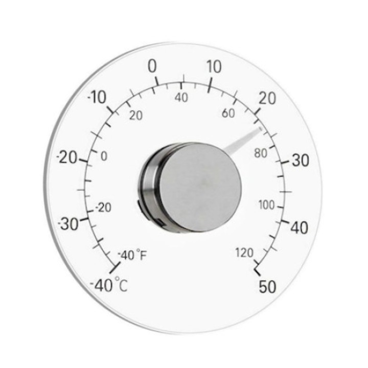 Termometru pentru fereastra, Digital, Metal, Alb
