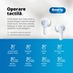 Casti audio wireless Smarty® Buds F4, fara fir, carcasa de incarcare, tehnologie eliminare zgomot ANC-ENC, Bluetooth 5.3, asistent vocal, universale, rezistente la apa, autonomie 24h, alb