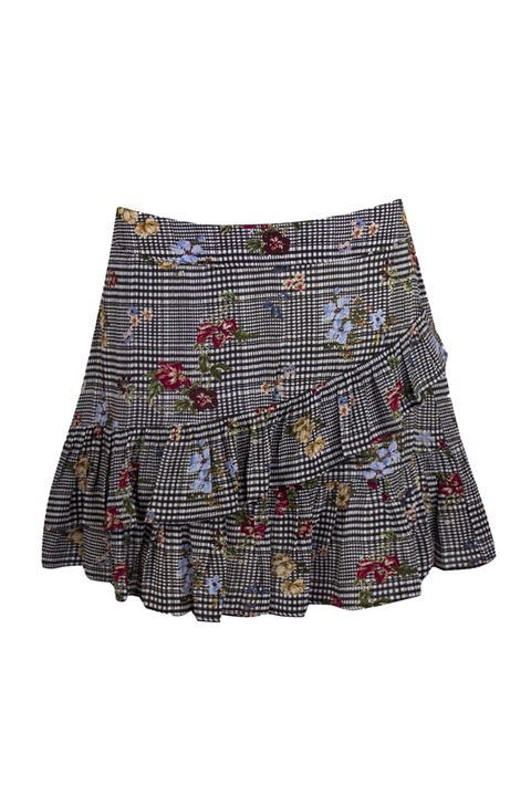 Fusta scurta, Springfield, viscoza, S, negru/alb