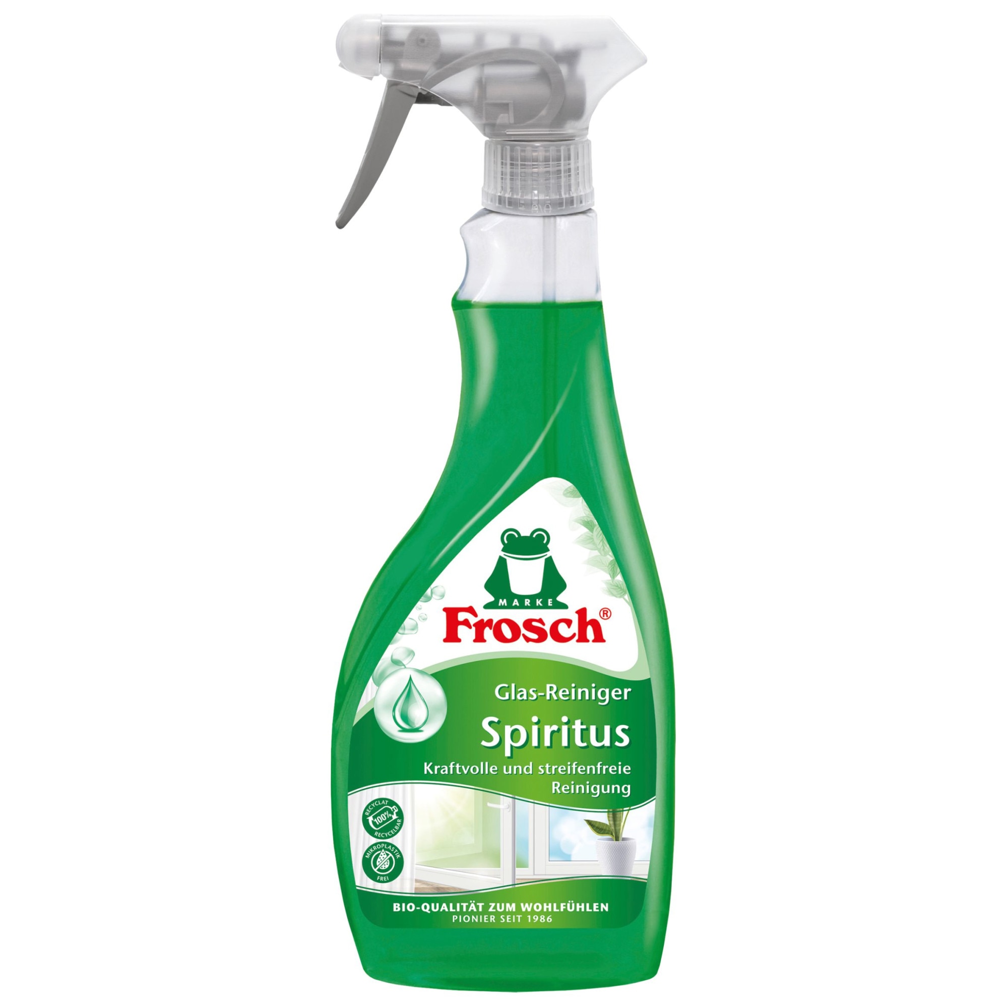 Препарат за почистване на прозорци Frosch, Spiritus, спрей, 500 мл ...