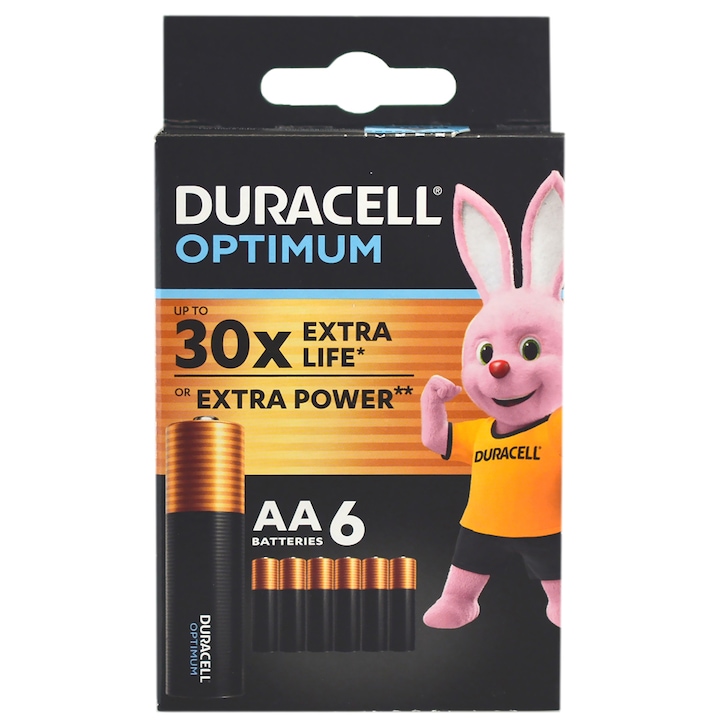 Алкална батерия DURACELL OPTIMUM AA, LR6, 6 броя/компл., 1.5V