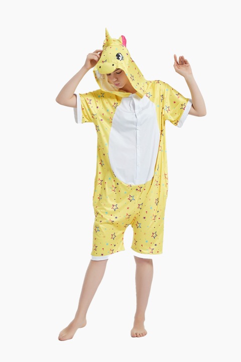 Pijama intreaga kigurumi, Onesie, yellow unicorn