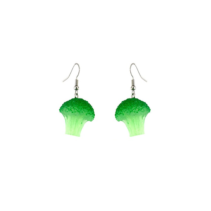 Cercei dama, Metal/Rasina, Verde