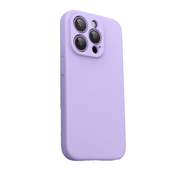 Husa pentru Telefon Compatibila cu iPhone 15 Pro Max, G-Tech, Microfibra in Interior, Protectie la Camera, Silicon TPU, Aspect Mat, Lila
