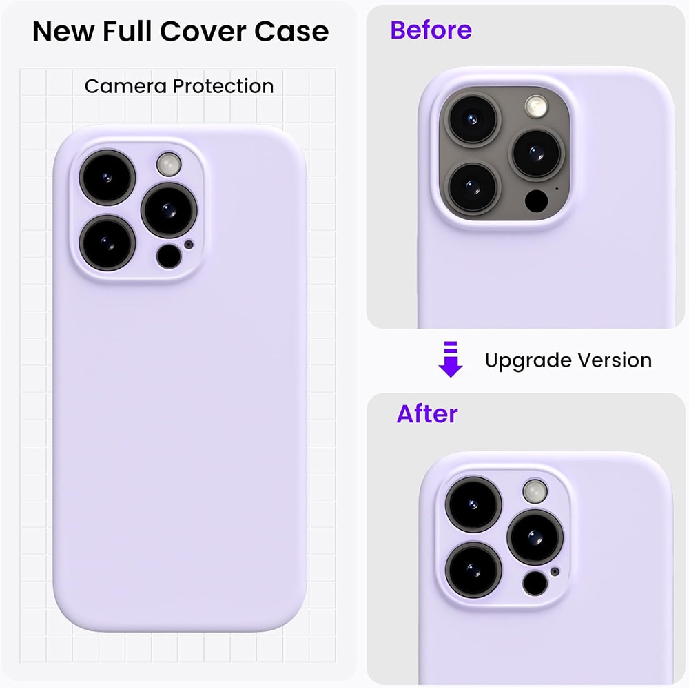 Husa pentru Telefon Compatibila cu iPhone 15 Pro Max, G-Tech, Microfibra in Interior, Protectie la Camera, Silicon TPU, Aspect Mat, Lila
