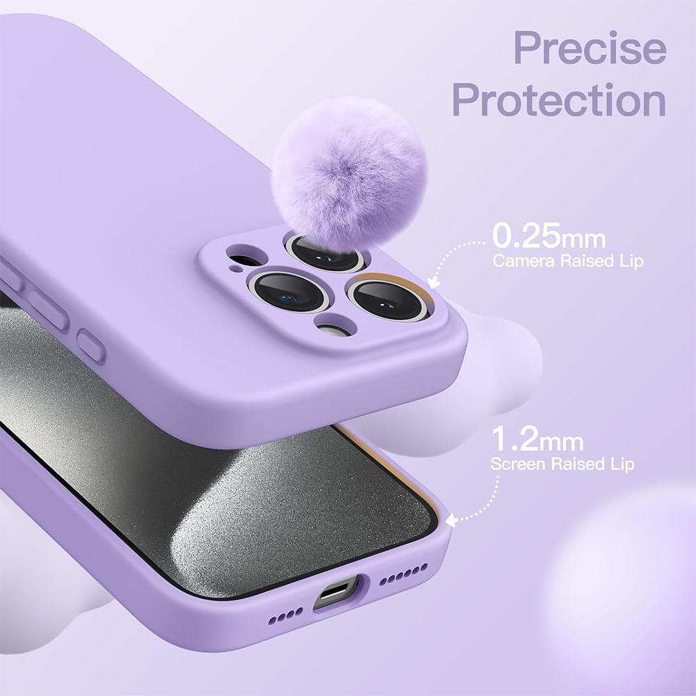 Husa pentru Telefon Compatibila cu iPhone 15 Pro Max, G-Tech, Microfibra in Interior, Protectie la Camera, Silicon TPU, Aspect Mat, Lila