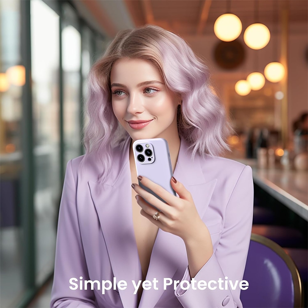Husa pentru Telefon Compatibila cu iPhone 15 Pro Max, G-Tech, Microfibra in Interior, Protectie la Camera, Silicon TPU, Aspect Mat, Lila