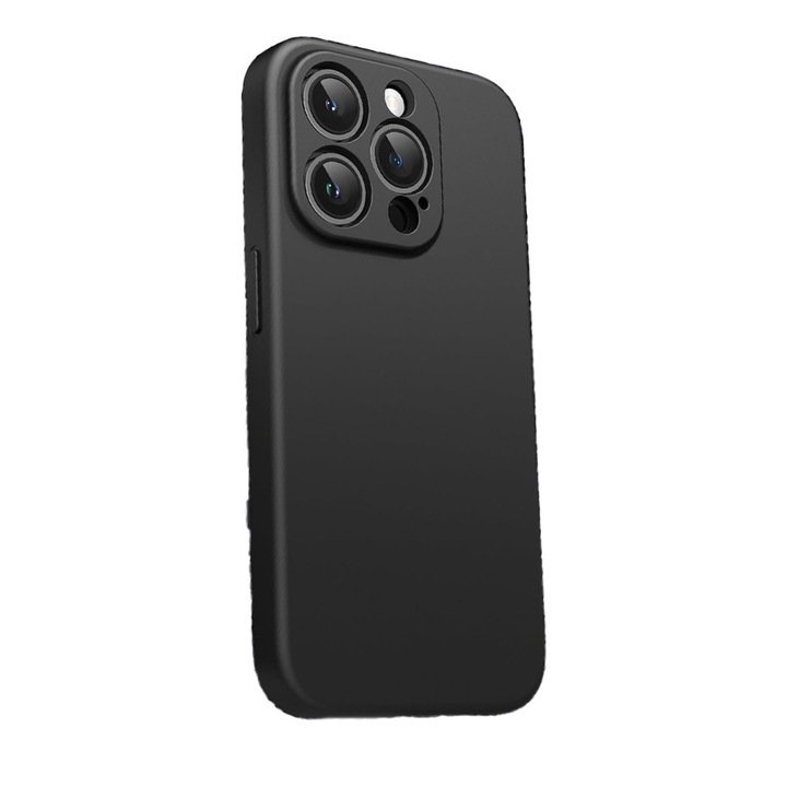 Husa pentru Telefon Compatibila cu iPhone 15 Pro, G-Tech, Microfibra in Interior, Protectie la Camera, Silicon TPU, Aspect Mat, Negru