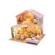 Casa de construit DIY Home Sweet Home, tip macheta, miniatura artizanala, dimensiune 22x20.5x17.5 cm, scala 1:24, cu leduri si accesorii, Doty®️