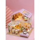 Casa de construit DIY Home Sweet Home, tip macheta, miniatura artizanala, dimensiune 22x20.5x17.5 cm, scala 1:24, cu leduri si accesorii, Doty®️