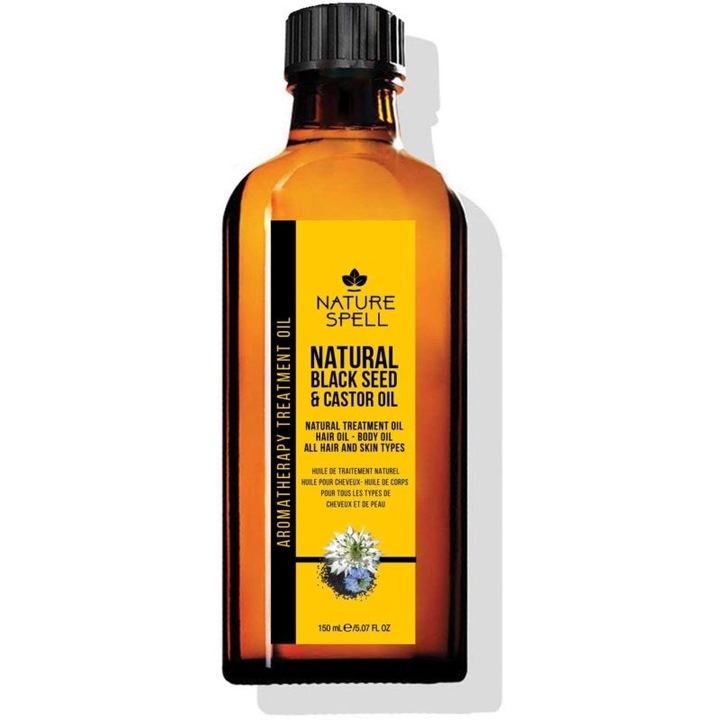 Olaj hajra és bőrre Nature Spell Blackseed & Ricinus olaj hajra és bőrre 150 ml