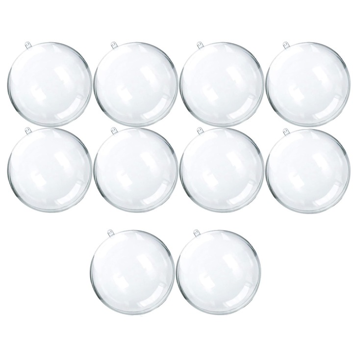 Set globuri transparent personalizabil, Zola®, 10 bucati, plastic, diametru 10 cm